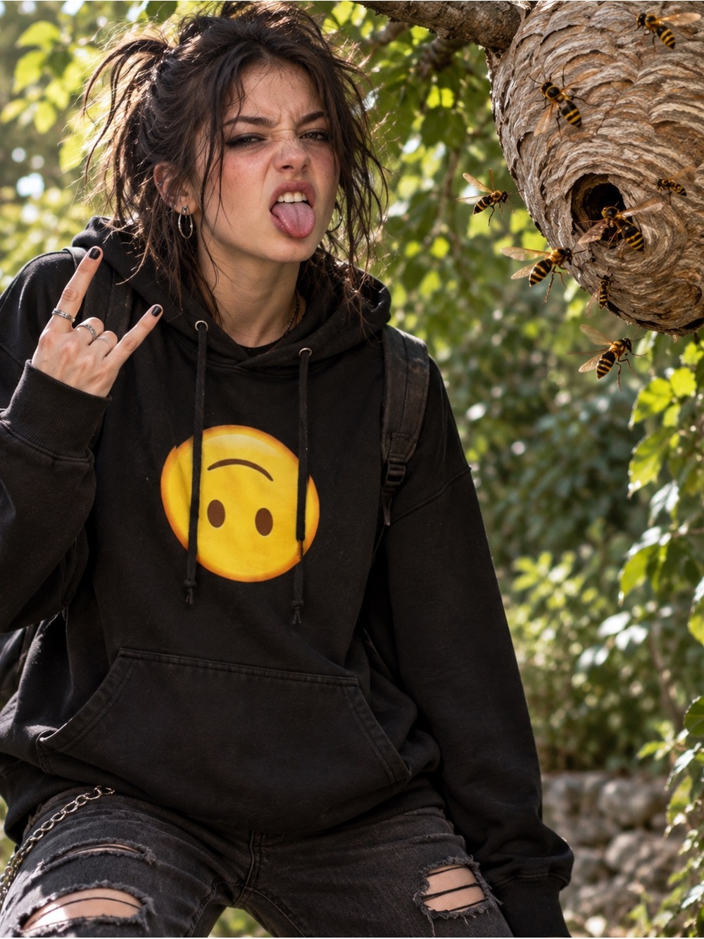 Anti Social Social Club smiley face hoodie - good used condition - awesome color
